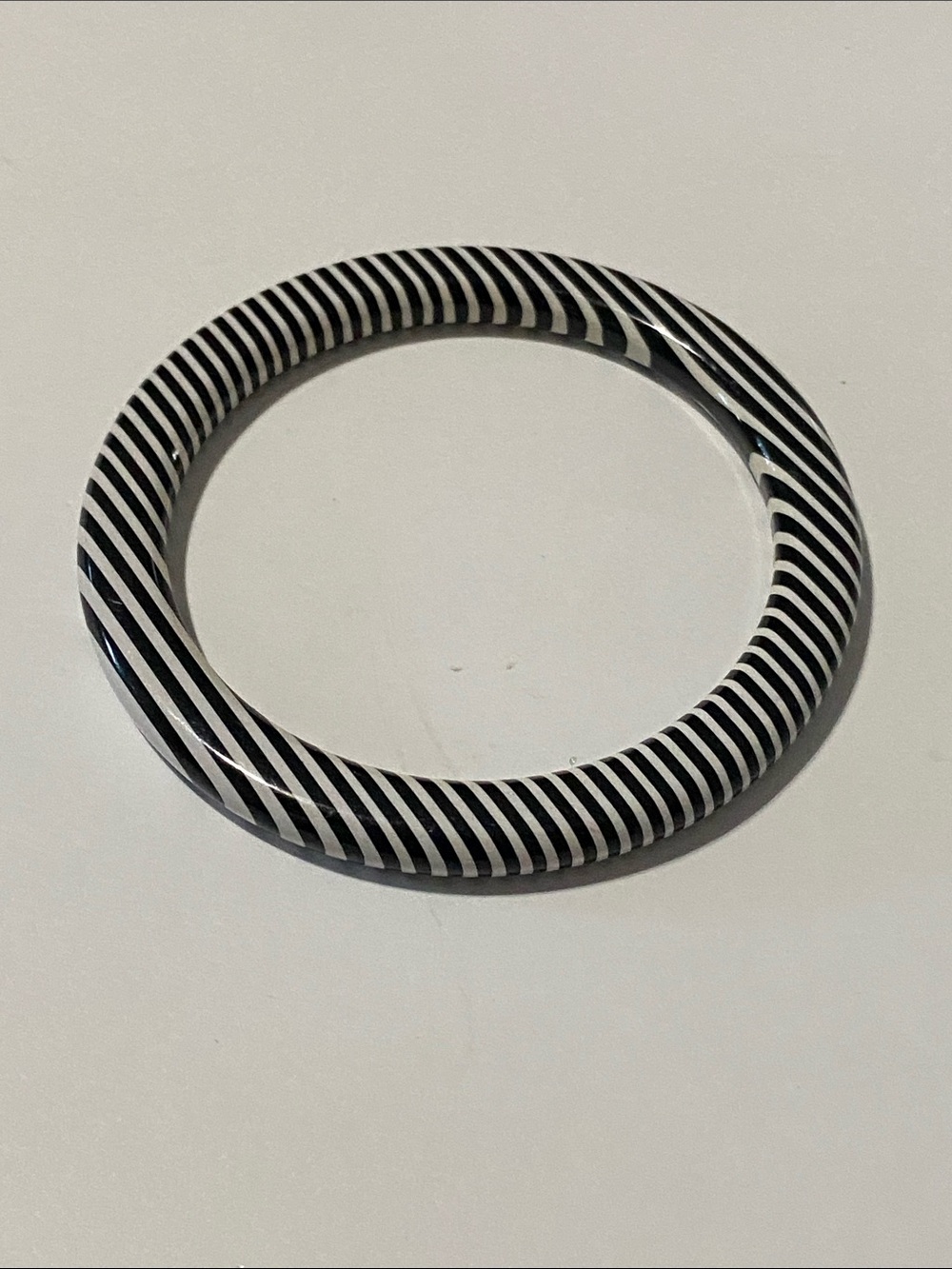 Black & White Striped Bangle Bracelet